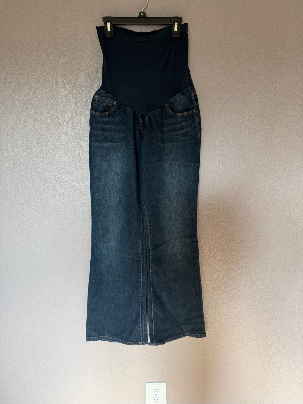 Indigo Blue Dark Navy Maternity Wide-Leg Jeans